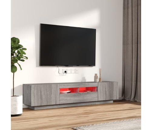 2-Daļīgs Tv Skapīšu Komplekts, Led, Pelēks, Inženierijas Koks Vidaxl