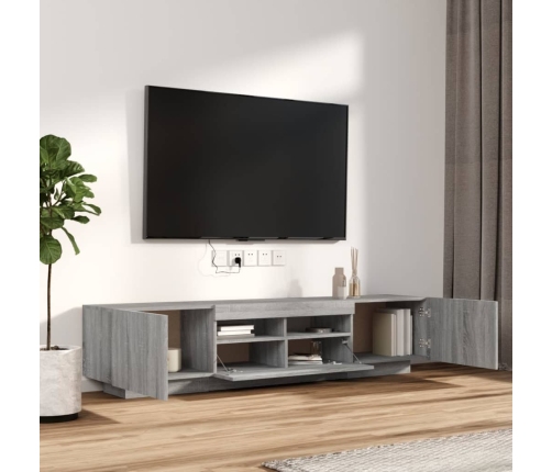 2-Daļīgs Tv Skapīšu Komplekts, Led, Pelēks, Inženierijas Koks Vidaxl