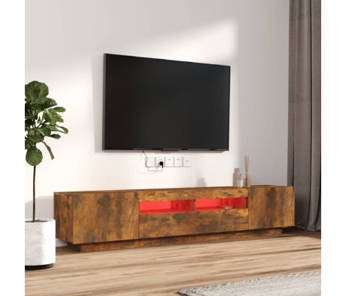 vidaXL 2-daļīgs TV skapīšu komplekts, LED, ozolkoka, inženierijas koks