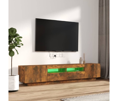 vidaXL 2-daļīgs TV skapīšu komplekts, LED, ozolkoka, inženierijas koks