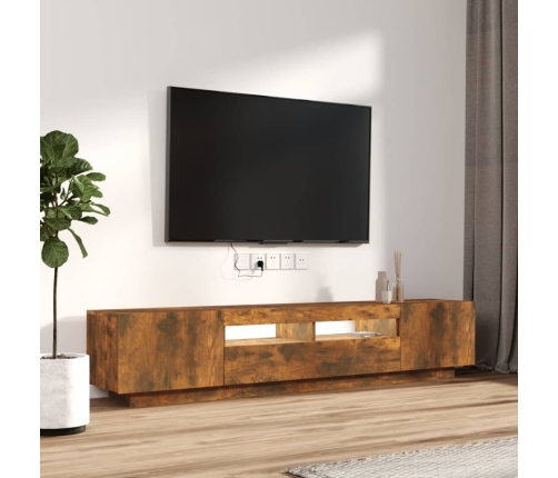 vidaXL 2-daļīgs TV skapīšu komplekts, LED, ozolkoka, inženierijas koks
