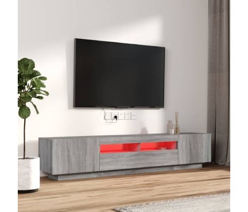 2-Daļīgs Tv Skapīšu Komplekts, Led, Pelēks, Inženierijas Koks Vidaxl