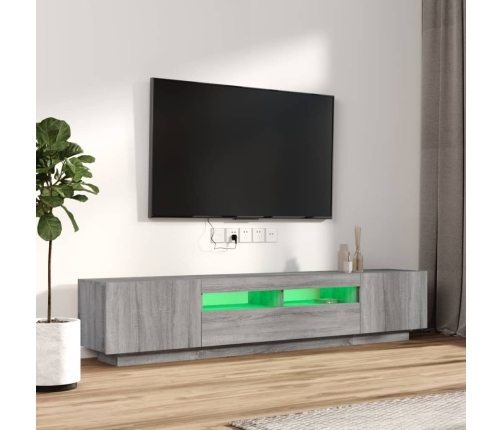 2-Daļīgs Tv Skapīšu Komplekts, Led, Pelēks, Inženierijas Koks Vidaxl