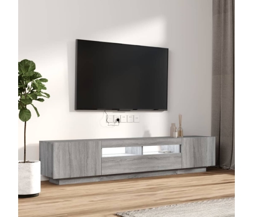 2-Daļīgs Tv Skapīšu Komplekts, Led, Pelēks, Inženierijas Koks Vidaxl