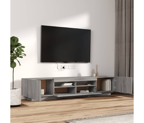 2-Daļīgs Tv Skapīšu Komplekts, Led, Pelēks, Inženierijas Koks Vidaxl