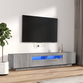 2-Daļīgs Tv Skapīšu Komplekts, Led, Pelēks, Inženierijas Koks Vidaxl