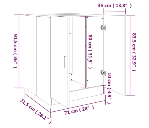 vidaXL veļasmašīnas skapītis, ozolkoka krāsa, inženierijas koks