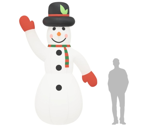 vidaXL piepūšams sniegavīrs, LED, 370 cm