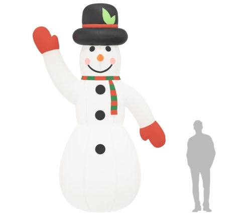 vidaXL piepūšams sniegavīrs, LED, 455 cm