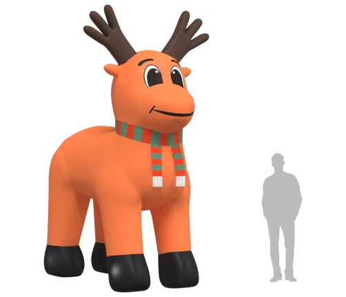 vidaXL piepūšams Ziemassvētku briedis, LED, 500 cm