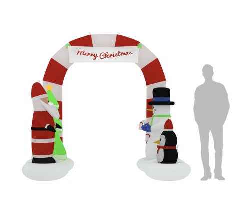 vidaXL piepūšama Ziemassvētku arka, LED, 260 cm