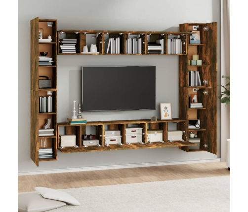 10-Daļīgs Tv Skapīšu Komplekts, Ozola Krāsa, Inženierijas Koks Vidaxl