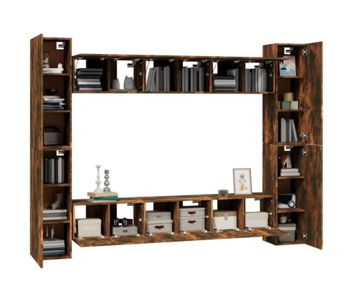 10-Daļīgs Tv Skapīšu Komplekts, Ozola Krāsa, Inženierijas Koks Vidaxl