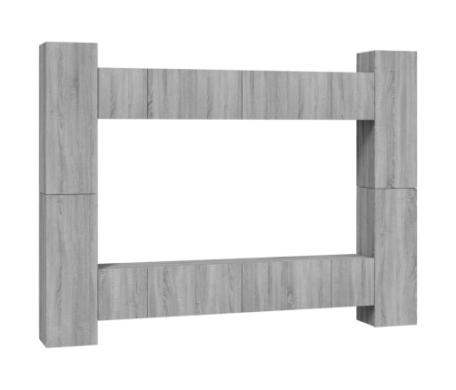 10-Daļīgs Tv Skapīšu Komplekts, Pelēka Ozola, Inženierijas Koks Vidaxl