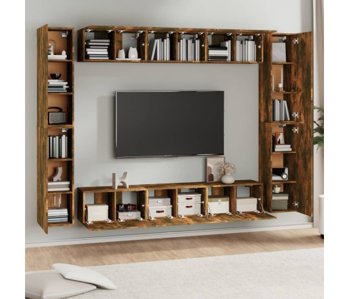 10-Daļīgs Tv Skapīšu Komplekts, Ozola Krāsa, Inženierijas Koks Vidaxl