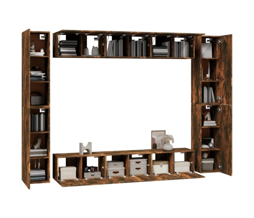 10-Daļīgs Tv Skapīšu Komplekts, Ozola Krāsa, Inženierijas Koks Vidaxl