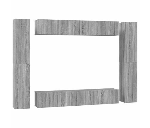 10-Daļīgs Tv Skapīšu Komplekts, Pelēka Ozola, Inženierijas Koks Vidaxl