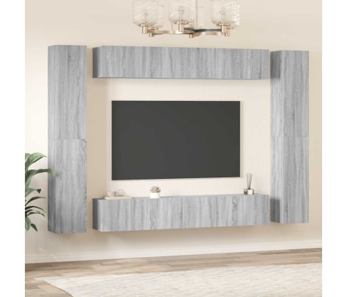 10-Daļīgs Tv Skapīšu Komplekts, Pelēka Ozola, Inženierijas Koks Vidaxl