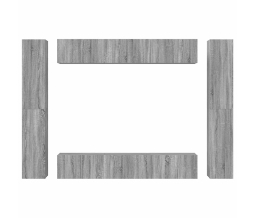 10-Daļīgs Tv Skapīšu Komplekts, Pelēka Ozola, Inženierijas Koks Vidaxl