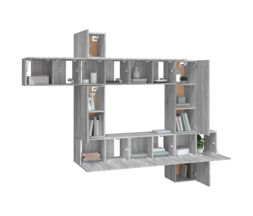 10-Daļīgs Tv Skapīšu Komplekts, Pelēka Ozola, Inženierijas Koks Vidaxl