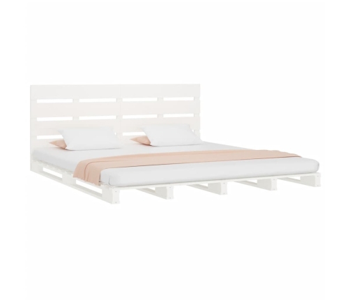 vidaXL gulta bez matrača, balts, 140x200 cm, priedes masīvkoks