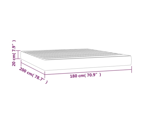 vidaXL kabatu atsperu matracis, balts, 180x200x20 cm, mākslīgā āda