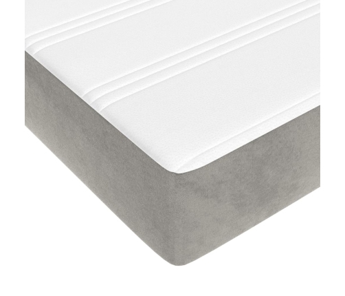 vidaXL kabatu atsperu matracis, gaiši pelēks samts, 180x200x20 cm