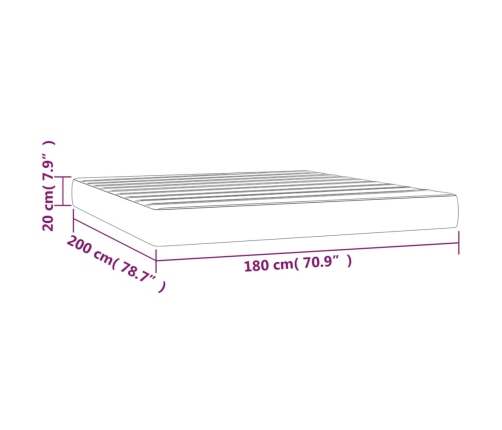 vidaXL kabatu atsperu matracis, tumši zaļš samts, 180x200x20 cm