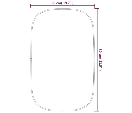 vidaXL sienas spogulis, sudraba krāsā, 80x50 cm