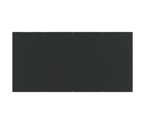 vidaXL dārza ēdamgalds, melns, 160x80x74 cm, tērauds un rūdīts stikls