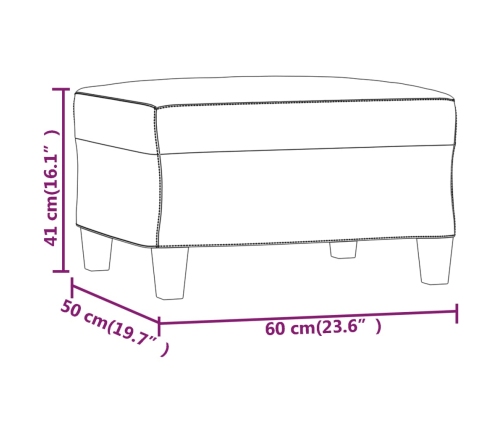 vidaXL kājsoliņš, 60x50x41 cm, krēmkrāsas audums