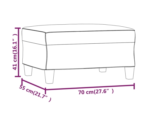 vidaXL kājsoliņš, 70x55x41 cm, krēmkrāsas audums