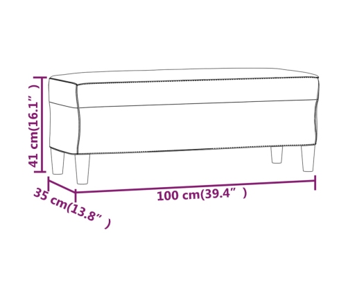 vidaXL sols, 100x35x41 cm, vīnsarkana mākslīgā āda