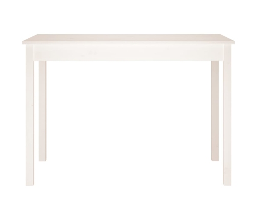 vidaXL virtuves galds, balts, 110x55x75 cm, priedes masīvkoks