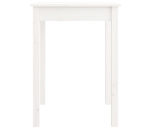 vidaXL virtuves galds, balts, 55x55x75 cm, priedes masīvkoks