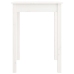 vidaXL virtuves galds, balts, 55x55x75 cm, priedes masīvkoks