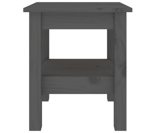 vidaXL kafijas galdiņš, pelēks, 35x35x40 cm, priedes masīvkoks