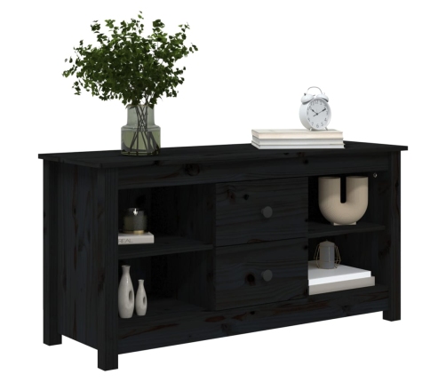 vidaXL TV skapītis, melns, 103x36,5x52 cm, priedes masīvkoks