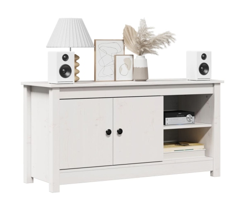 vidaXL TV skapītis, balts, 103x36,5x52 cm, priedes masīvkoks