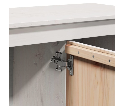 vidaXL TV skapītis, balts, 103x36,5x52 cm, priedes masīvkoks