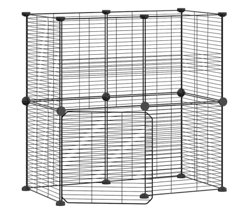 vidaXL 12 paneļu mājdzīvnieku būris, melns, 35x35 cm, tērauds