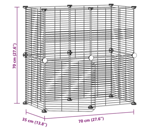 vidaXL 12 paneļu mājdzīvnieku būris, melns, 35x35 cm, tērauds