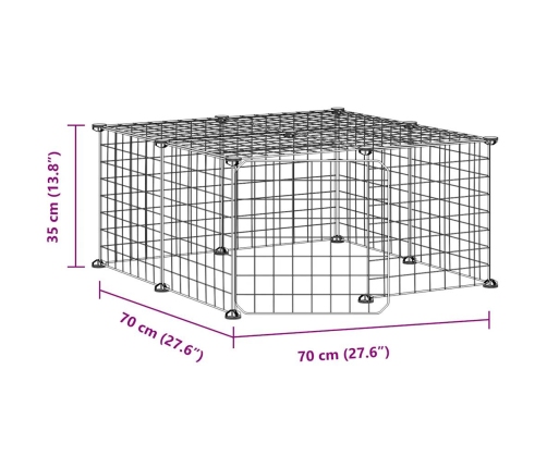 vidaXL 12 paneļu mājdzīvnieku būris, melns, 35x35 cm, tērauds