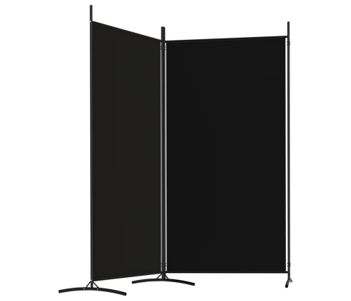 vidaXL 2-paneļu istabas aizslietnis, 175x180 cm, melns audums