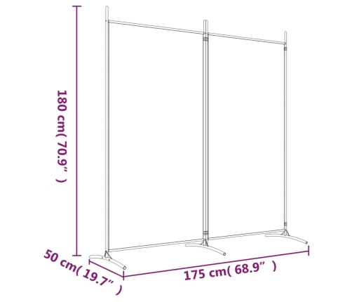 vidaXL 2-paneļu istabas aizslietnis, 175x180 cm, melns audums