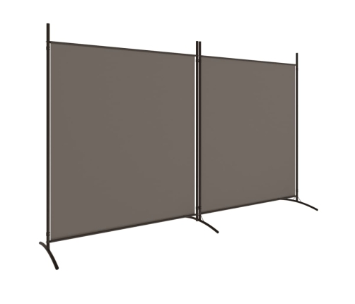 vidaXL 2-paneļu istabas aizslietnis, 348x180 cm, antracītpelēks audums
