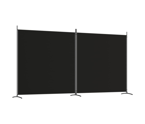 vidaXL 2-paneļu istabas aizslietnis, 348x180 cm, melns audums