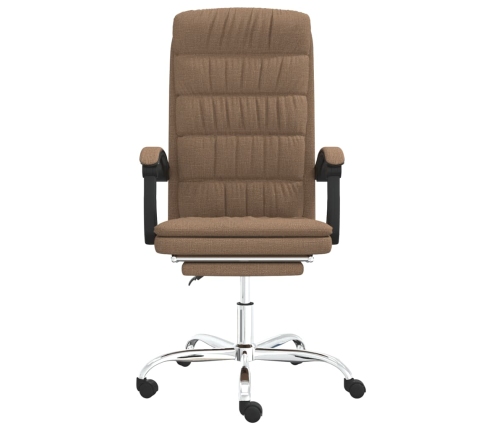 vidaXL biroja krēsls, atgāžams, brūns audums