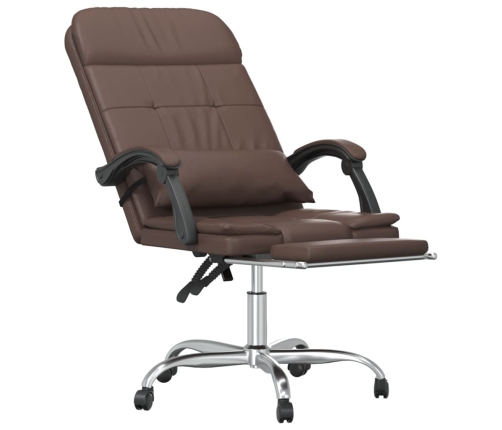 vidaXL biroja masāžas krēsls, brūna mākslīgā āda