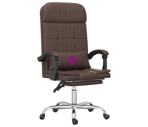 vidaXL biroja masāžas krēsls, brūna mākslīgā āda